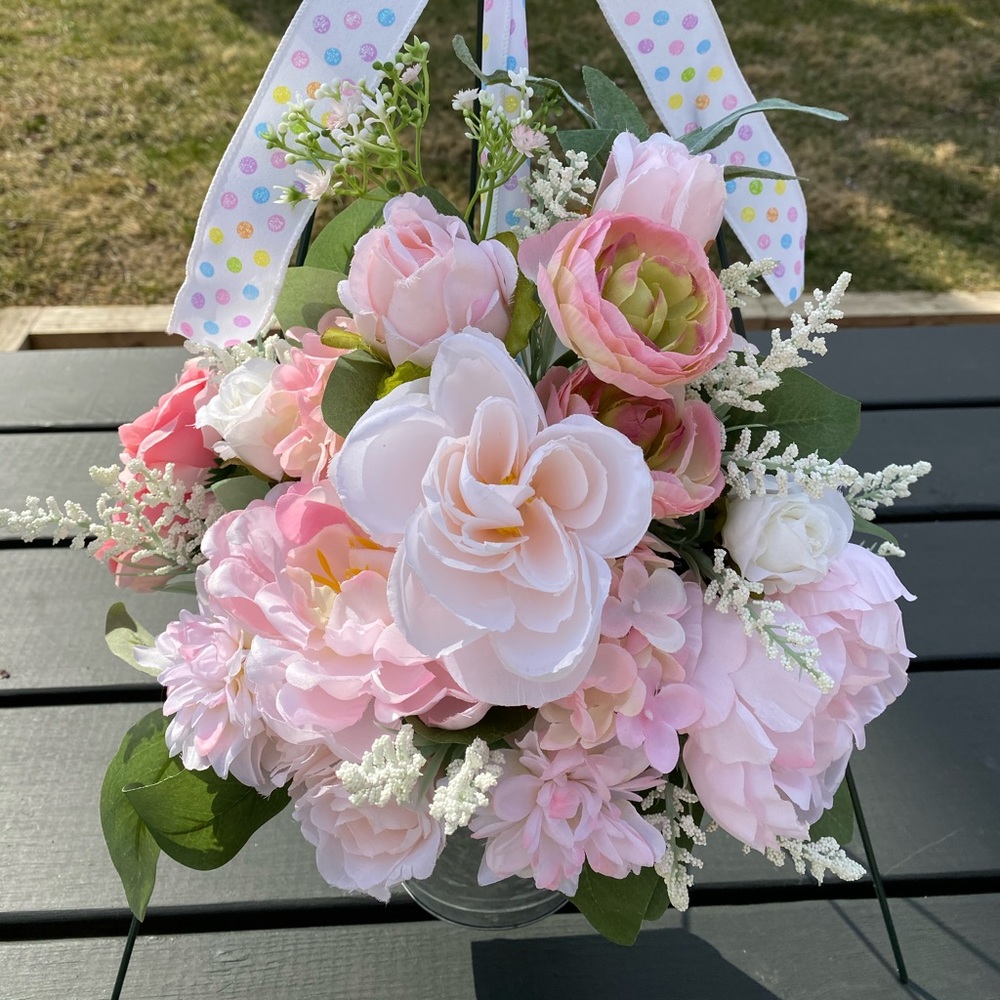 Handmade Peony/Rose Door Wreath - Picture 5 of 6